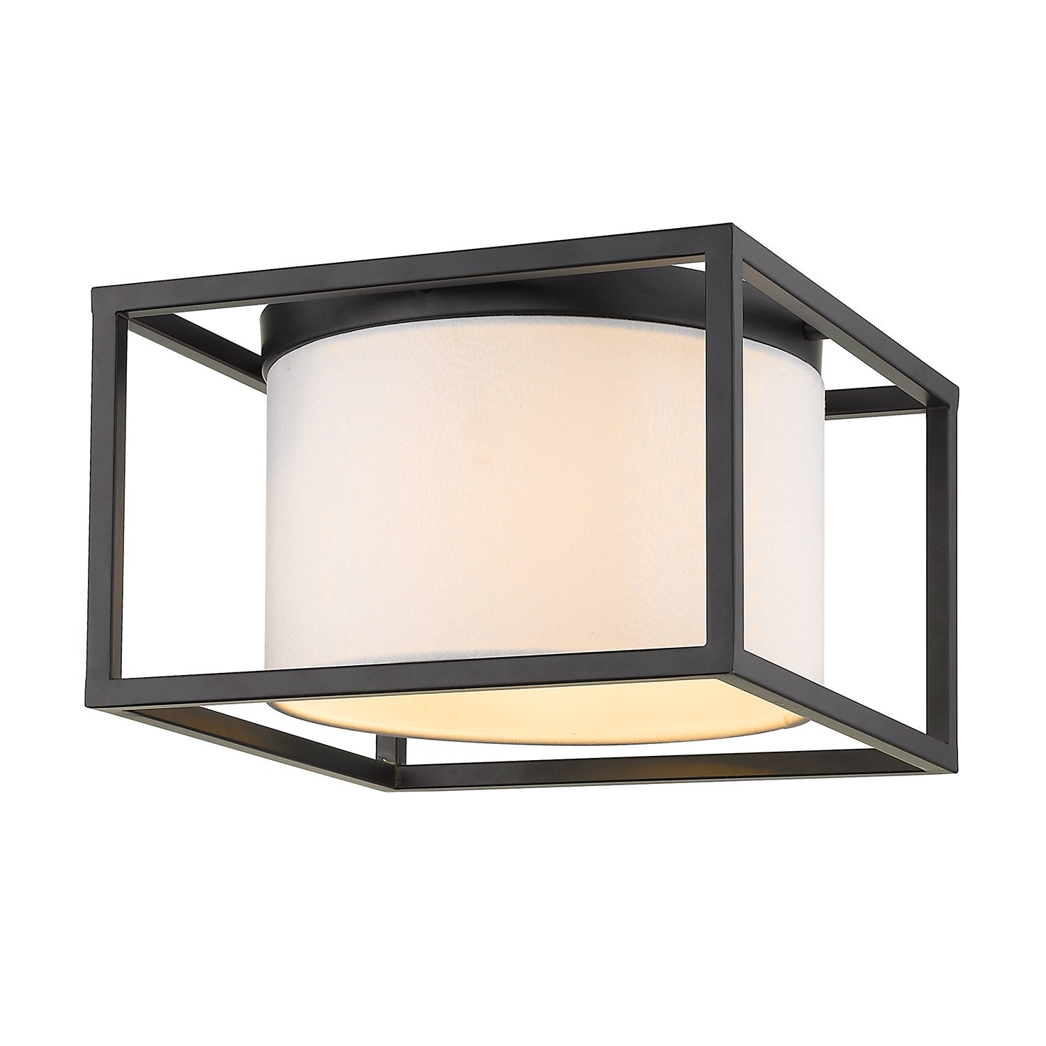 Golden Lighting Manhattan 2-light Flush Mount in Matte Black - - Golden Lighting
