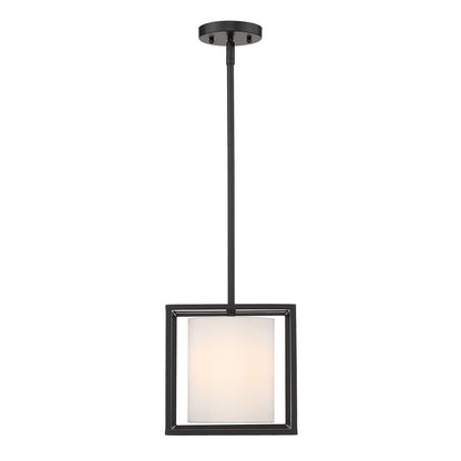 Manhattan Mini Pendant in Matte Black - Matte Black / Modern White / White - Golden Lighting