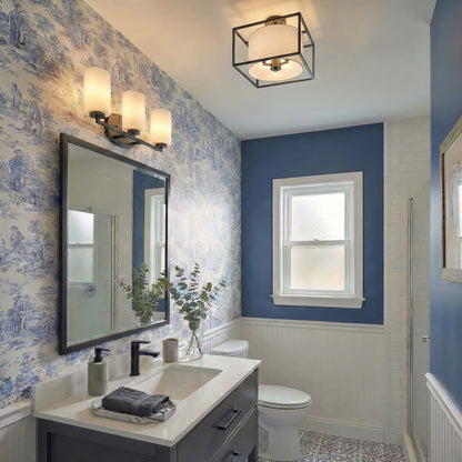 Golden Lighting Manhattan 3-light Vanity in Matte Black - - Golden Lighting