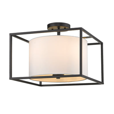 Golden Lighting Manhattan 3-light Semi-Flush Mount in Matte Black - - Golden Lighting
