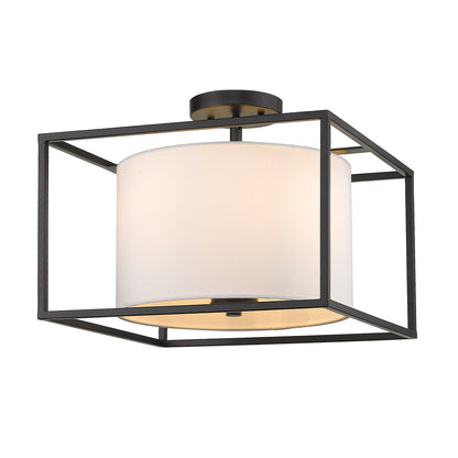 Golden Lighting Manhattan 3-light Semi-Flush Mount in Matte Black - - Golden Lighting