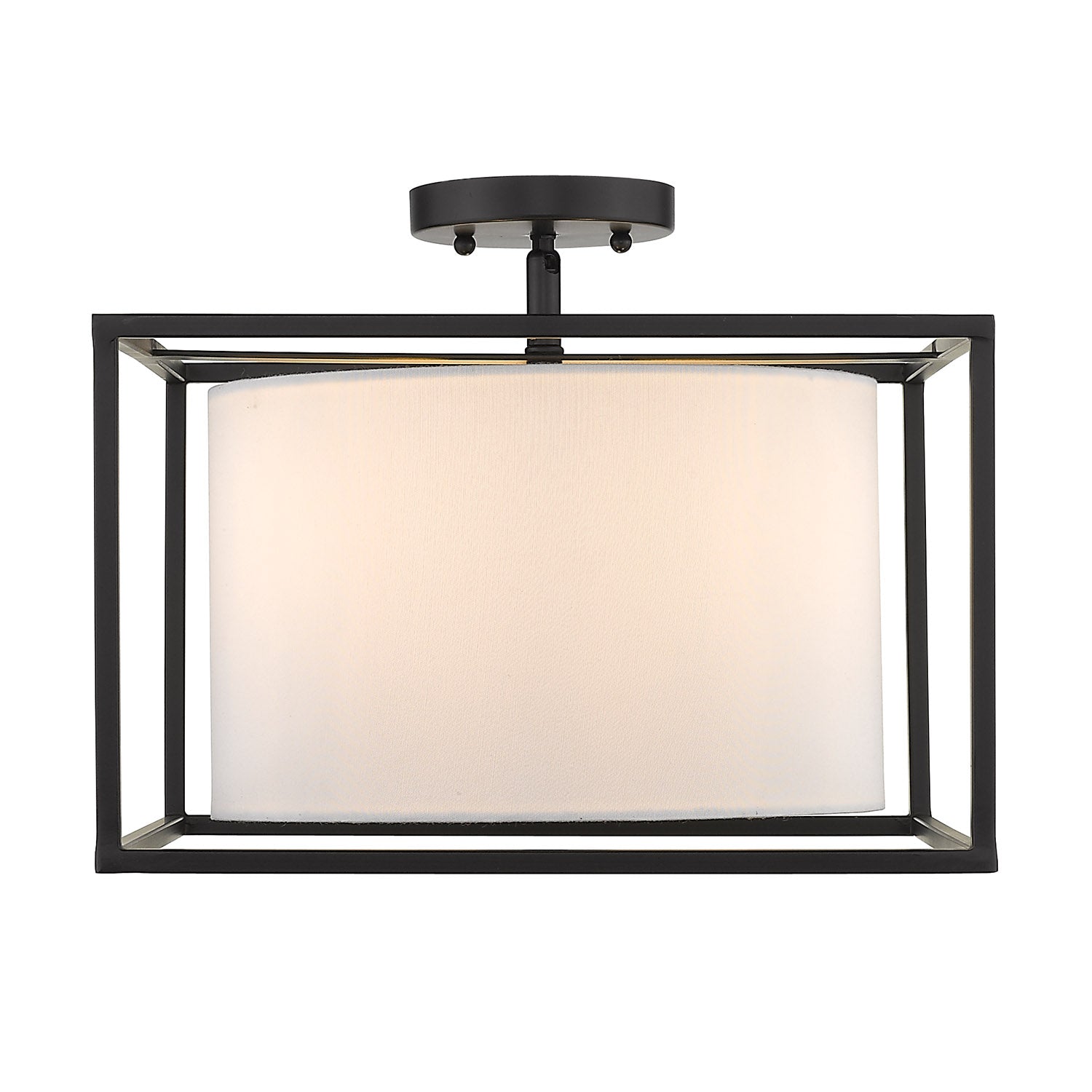 Golden Lighting Manhattan 3-light Semi-Flush Mount in Matte Black - - Golden Lighting