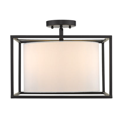 Golden Lighting Manhattan 3-light Semi-Flush Mount in Matte Black - - Golden Lighting