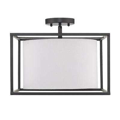 Golden Lighting Manhattan 3-light Semi-Flush Mount in Matte Black - - Golden Lighting