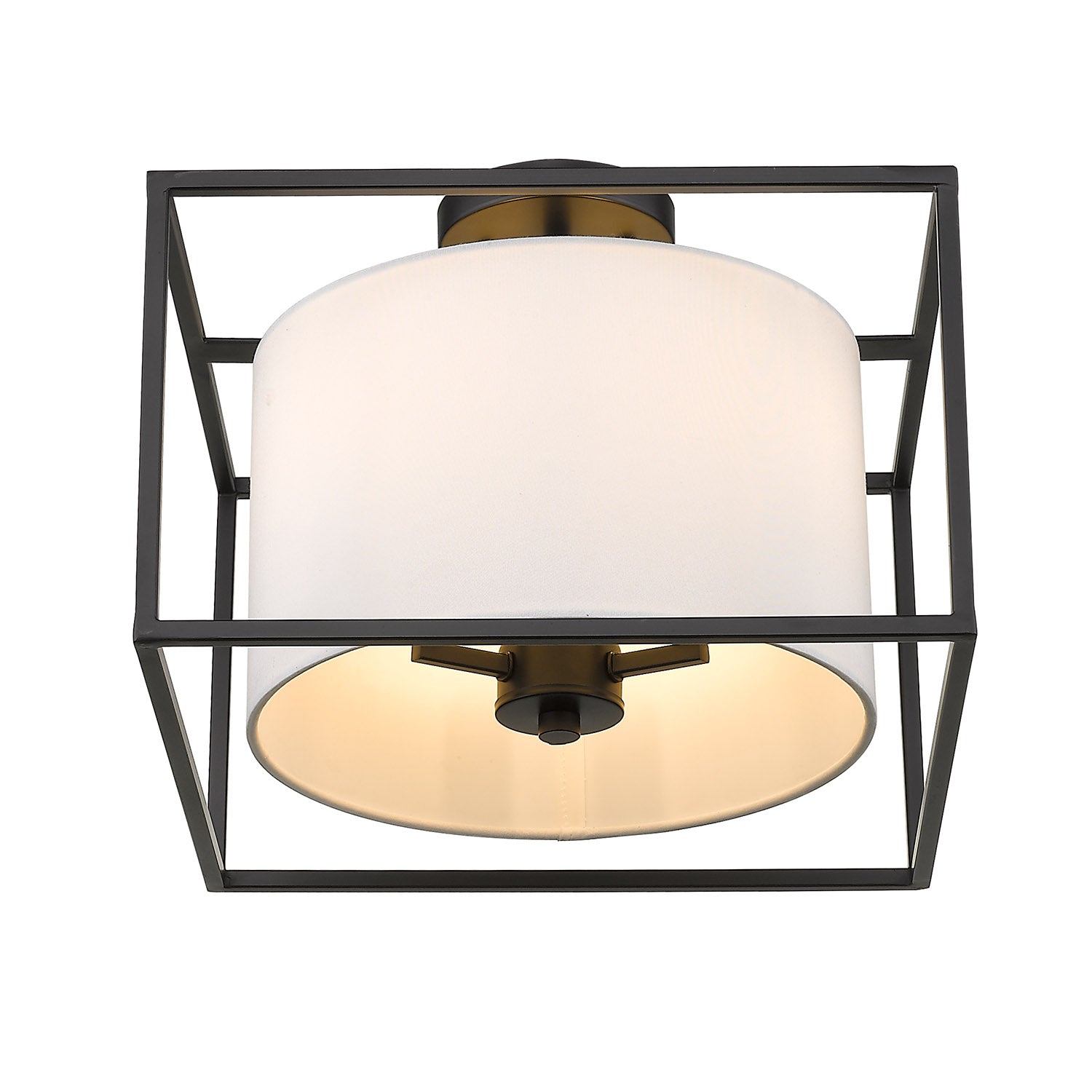 Golden Lighting Manhattan 3-light Semi-Flush Mount in Matte Black - - Golden Lighting