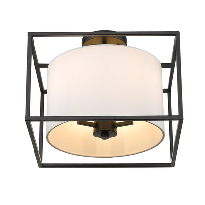 Golden Lighting Manhattan 3-light Semi-Flush Mount in Matte Black - - Golden Lighting