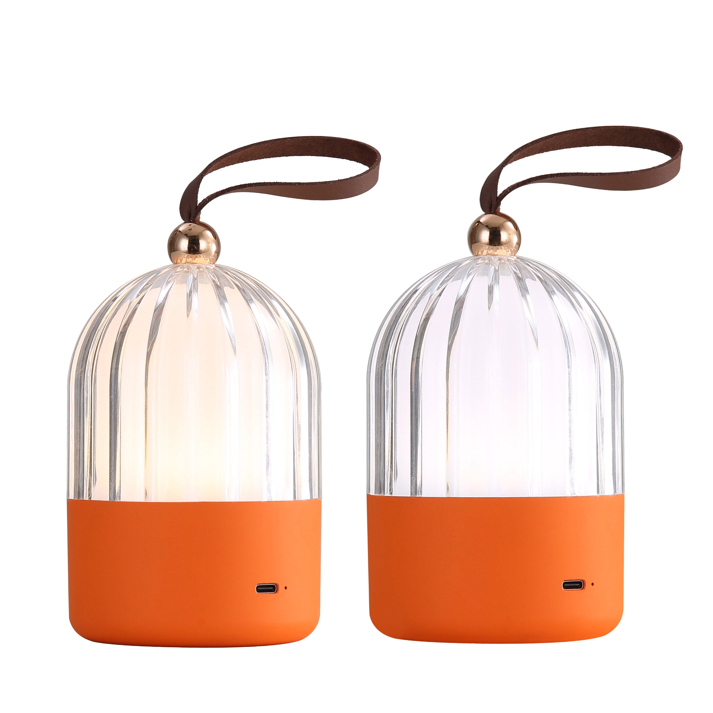 Lunari Integrated LED Table Lamp in Matte Orange - - Golden Lighting