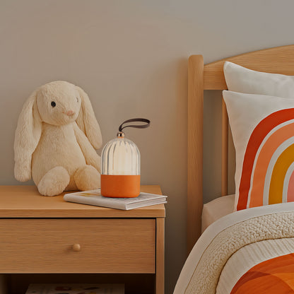 Wry Lighting Lunari Integrated LED Table Lamp in Matte Orange