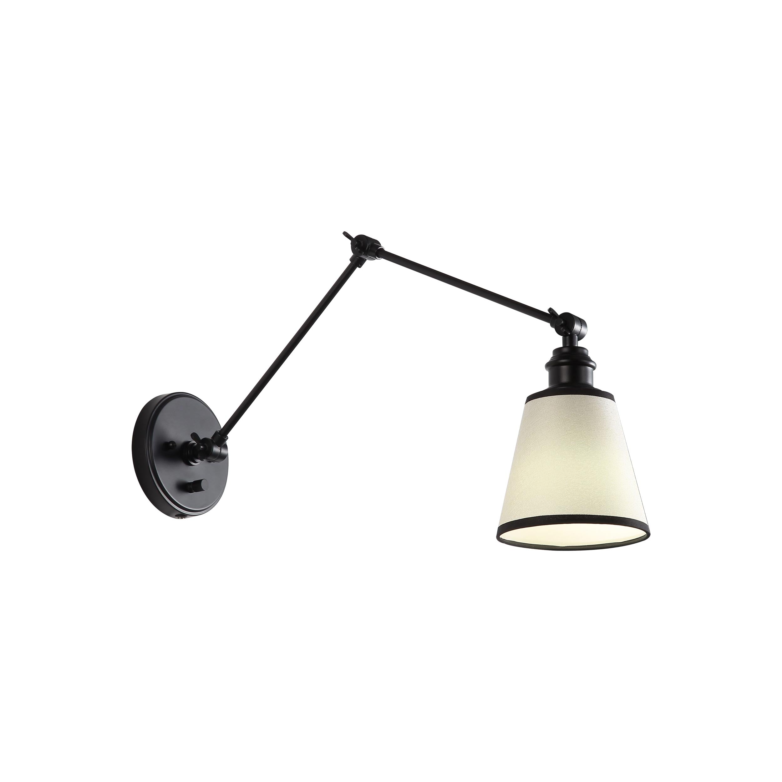 Yep by Golden Lighting Equinox 1-light Swing Arm Wall Lamp with Black Trim shade - - Golden Lighting