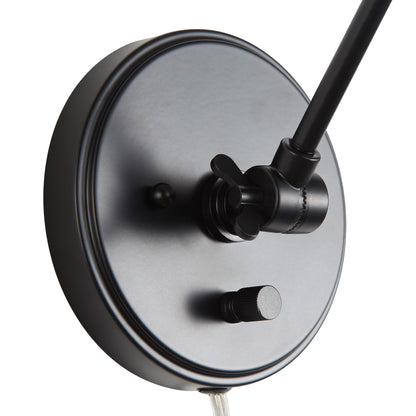 Yep by Golden Lighting Equinox 1-light Swing Arm Wall Lamp with Black Trim shade - - Golden Lighting