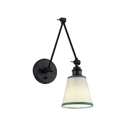 Yep by Golden Lighting Equinox 1-light Swing Arm Wall Lamp with Green Trim shade - - Golden Lighting