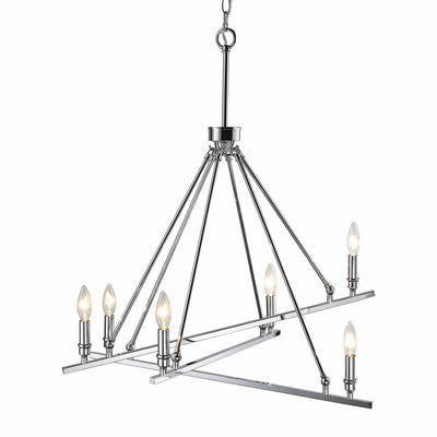 Garvin 6-light Chandelier in Chrome - Golden Lighting