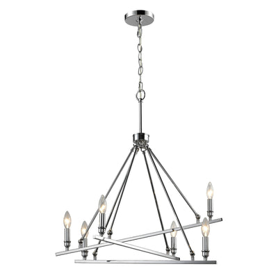 Garvin 6-light Chandelier in Chrome - Golden Lighting