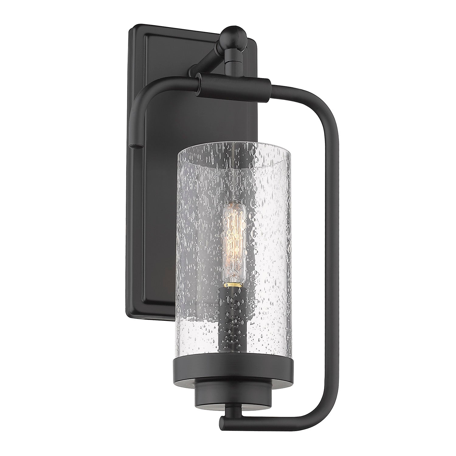 Holden 1-Light Wall Sconce in Matte Black - - Golden Lighting