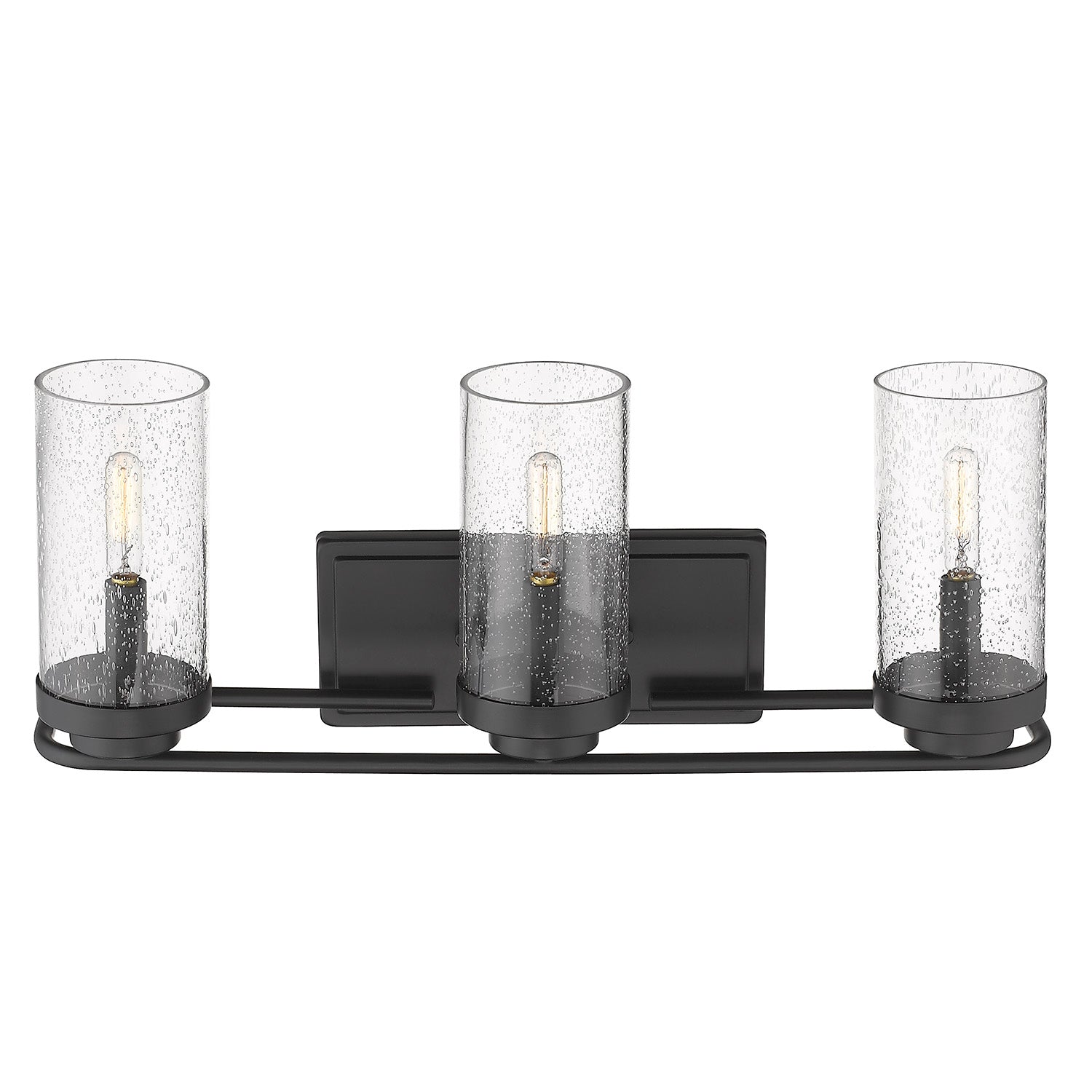 Holden 3-Light Bath Vanity in Matte Black - Default Title - Golden Lighting