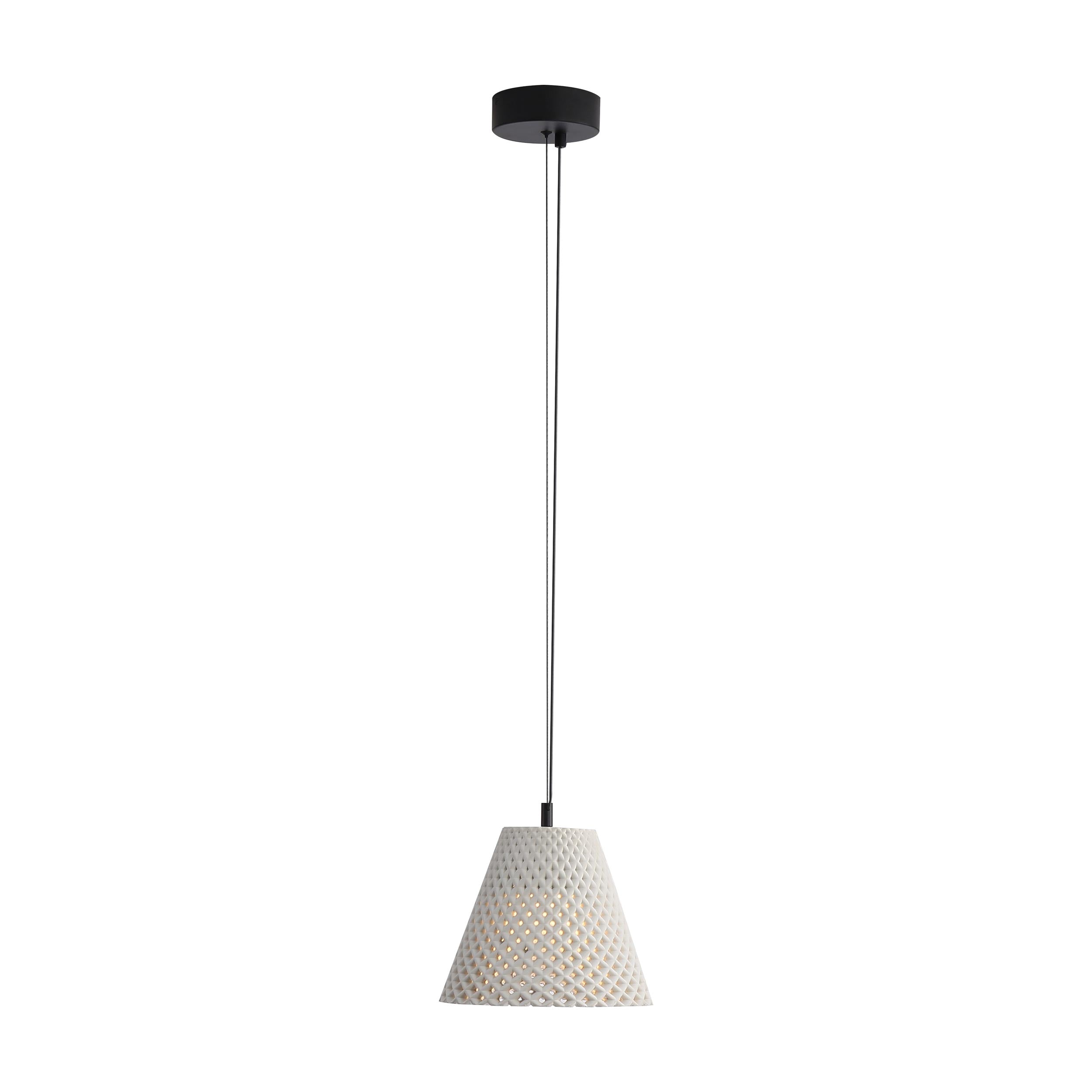Golden Lighting Clarus 10in Integrated LED Pendant in White Sandstone Cement - - Golden Lighting