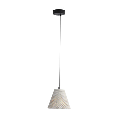Golden Lighting Clarus 10in Integrated LED Pendant in White Sandstone Cement - - Golden Lighting