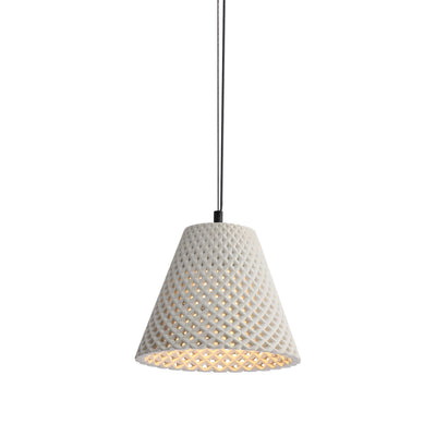 Golden Lighting Clarus 10in Integrated LED Pendant in White Sandstone Cement - - Golden Lighting