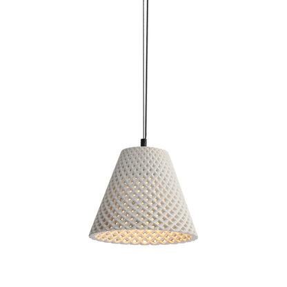 Golden Lighting Clarus 10in Integrated LED Pendant in White Sandstone Cement - - Golden Lighting