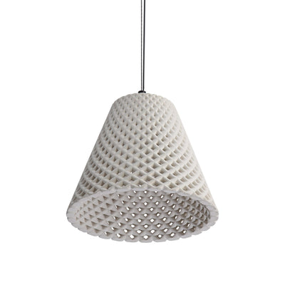Golden Lighting Clarus 10in Integrated LED Pendant in White Sandstone Cement - - Golden Lighting