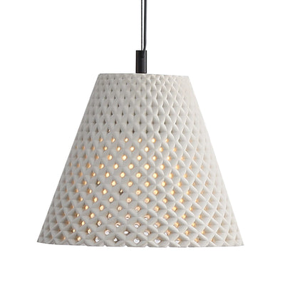 Golden Lighting Clarus 10in Integrated LED Pendant in White Sandstone Cement - - Golden Lighting
