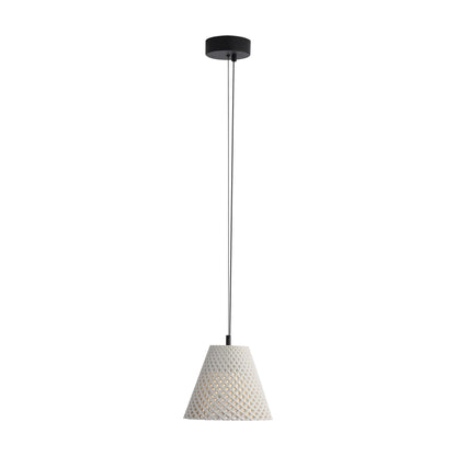 Clarus 10" LED Pendant in White Sandstone Cement - - Golden Lighting