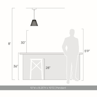 Golden Lighting Clarus 10in Integrated LED Pendant in Grey Cement - - Golden Lighting
