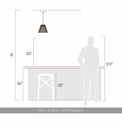 Golden Lighting Clarus 10in Integrated LED Pendant in Grey Cement - - Golden Lighting