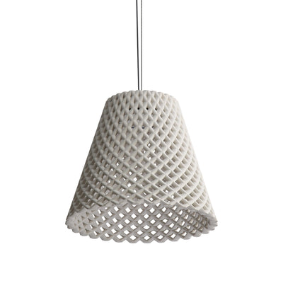 Golden Lighting Clarus 14in Integrated LED Pendant in White Sandstone Cement - - Golden Lighting