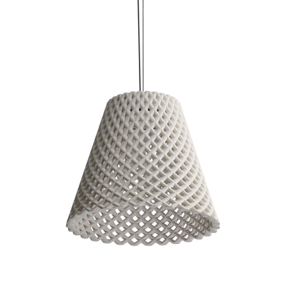 Golden Lighting Clarus 14in Integrated LED Pendant in White Sandstone Cement - - Golden Lighting