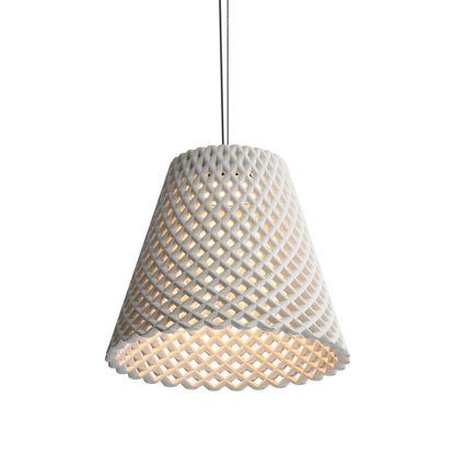 Golden Lighting Clarus 14in Integrated LED Pendant in White Sandstone Cement