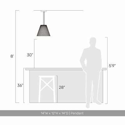 Golden Lighting Clarus 14in Integrated LED Pendant in White Sandstone Cement - - Golden Lighting