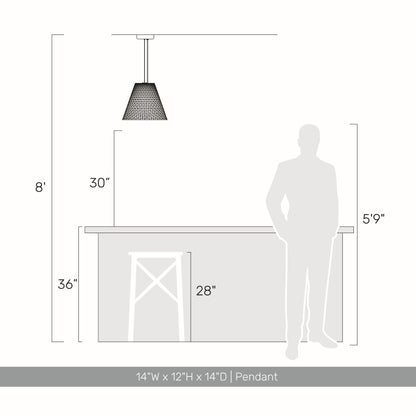 Golden Lighting Clarus 14in Integrated LED Pendant in White Sandstone Cement - - Golden Lighting