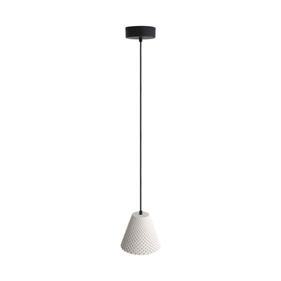 Golden Lighting Clarus 8in Integrated LED Pendant in White Sandstone Cement - - Golden Lighting