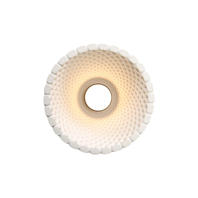 Golden Lighting Clarus 8in Integrated LED Pendant in White Sandstone Cement - - Golden Lighting