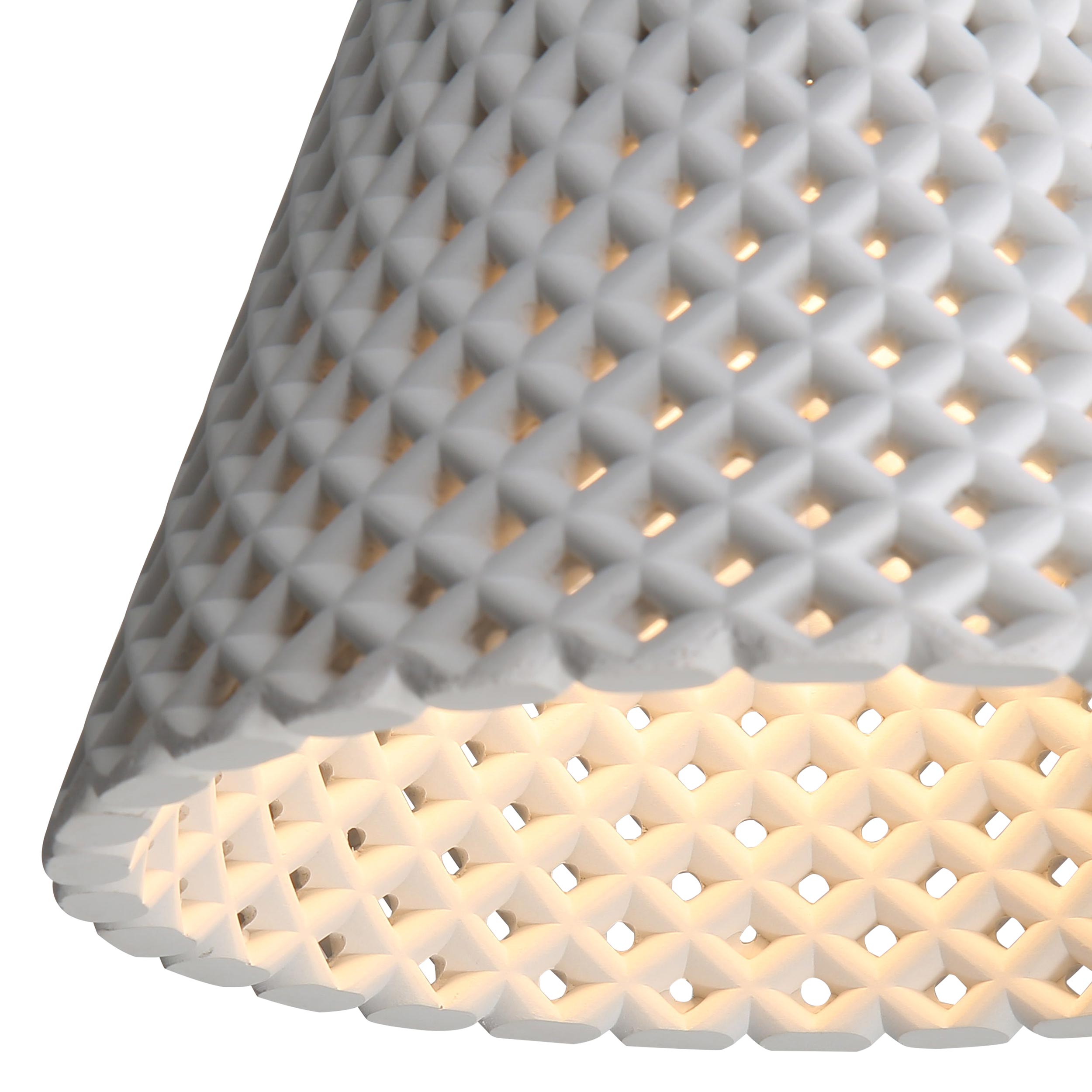 Golden Lighting Clarus 8in Integrated LED Pendant in White Sandstone Cement - - Golden Lighting