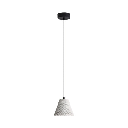 Clarus 8" LED Pendant in White Sandstone Cement - - Golden Lighting