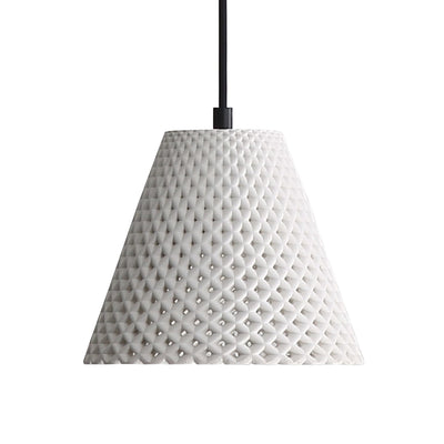 Golden Lighting Clarus 8in Integrated LED Pendant in White Sandstone Cement - - Golden Lighting