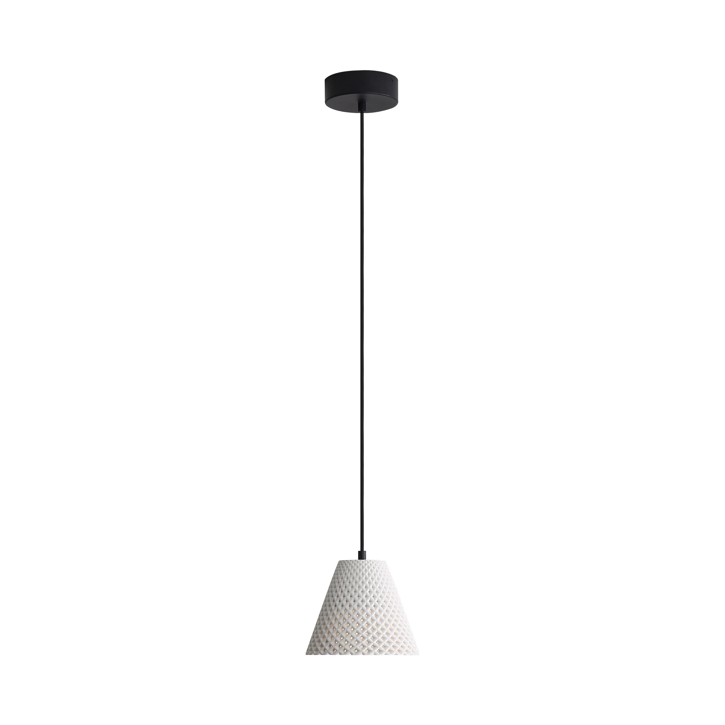 Clarus - 8" LED Pendant - White Sandstone Cement / White Sandstone Cement / White - Golden Lighting