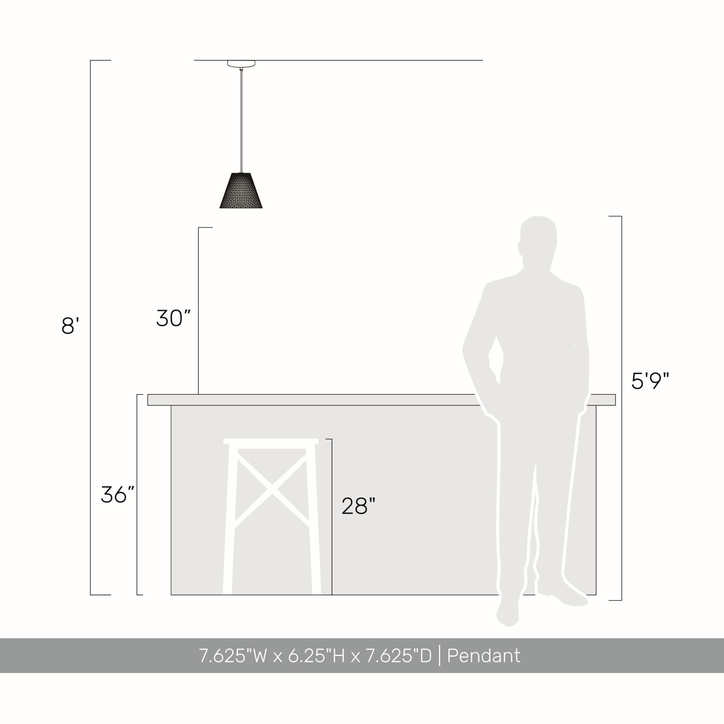 Golden Lighting Clarus 8in Integrated LED Pendant in White Sandstone Cement - - Golden Lighting
