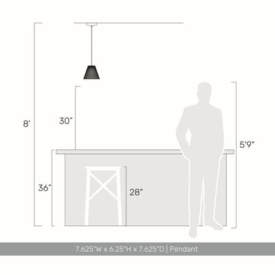 Golden Lighting Clarus 8in Integrated LED Pendant in White Sandstone Cement - - Golden Lighting