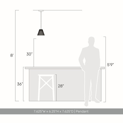 Golden Lighting Clarus 8in Integrated LED Pendant in Grey Cement - - Golden Lighting