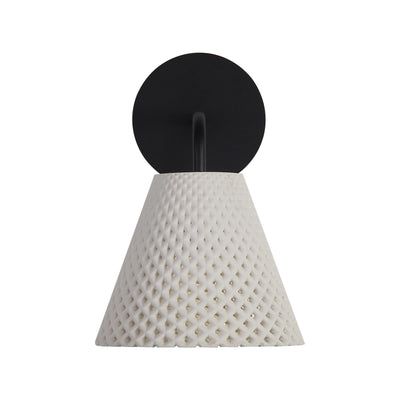 Golden Lighting Clarus Integrated LED Wall Sconce in White Sandstone Cement - - Golden Lighting