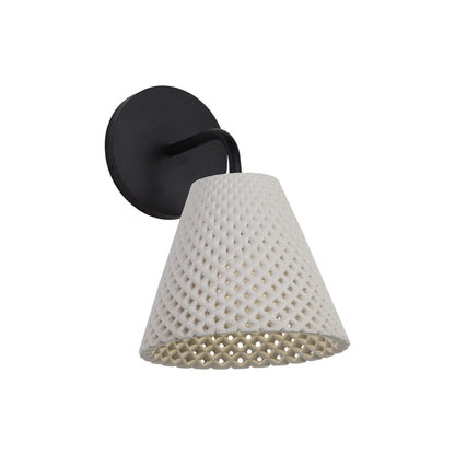 Golden Lighting Clarus Integrated LED Wall Sconce in White Sandstone Cement - - Golden Lighting