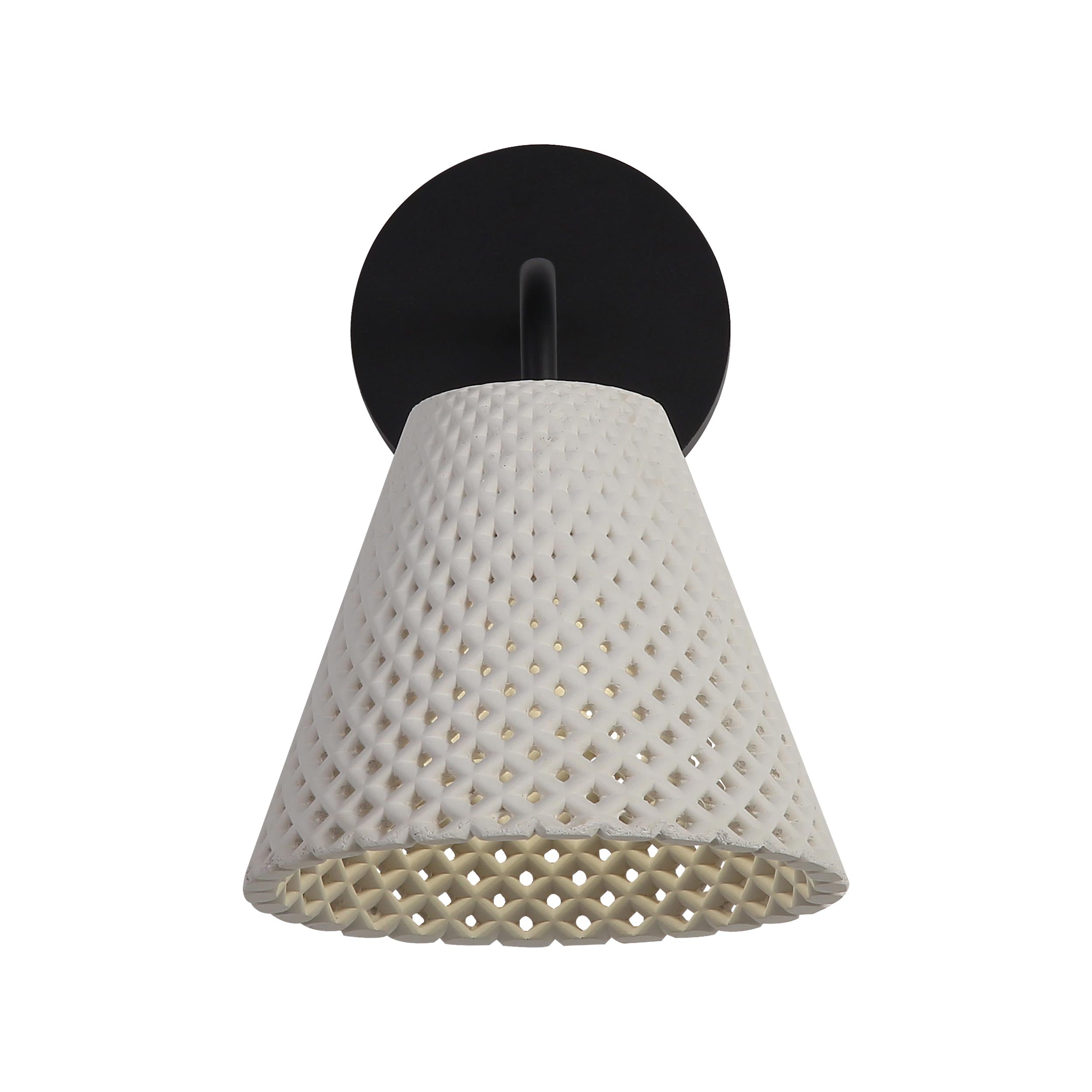 Golden Lighting Clarus Integrated LED Wall Sconce in White Sandstone Cement - - Golden Lighting