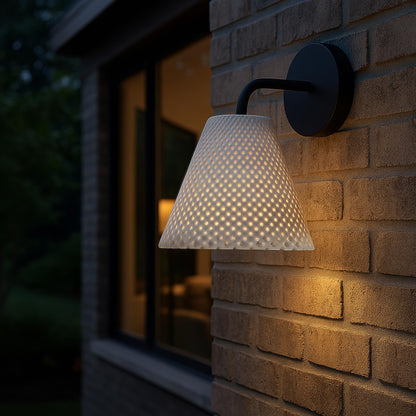 Golden Lighting Clarus Integrated LED Wall Sconce in White Sandstone Cement