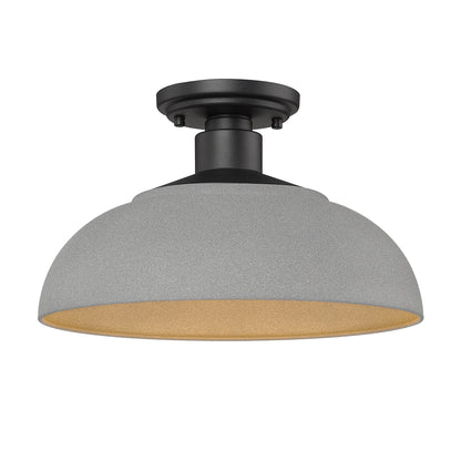 Yep by Golden Lighting Levitt 1-light Outdoor Ceiling in Natural Black and Natural Gray shade - - Golden Lighting