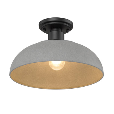 Yep by Golden Lighting Levitt 1-light Outdoor Ceiling in Natural Black and Natural Gray shade - - Golden Lighting