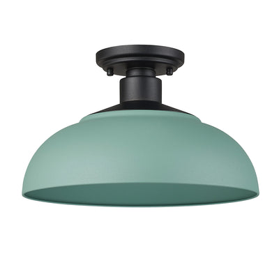 Yep by Golden Lighting Levitt 1-light Outdoor Ceiling in Natural Black and Natural Teal shade - Default Title - Golden Lighting