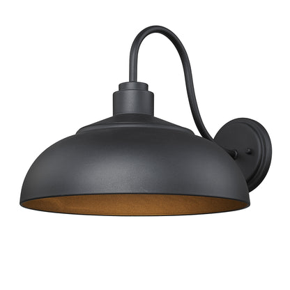Yep by Golden Lighting Levitt 1-light Outdoor Wall in Natural Black and Natural Black shade - - Golden Lighting
